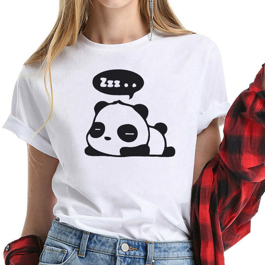 Schlafender Panda T-Shirt aus Baumwolle
