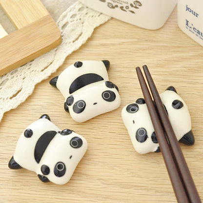 3 Pandastäbchenhalter und Essstäbchen