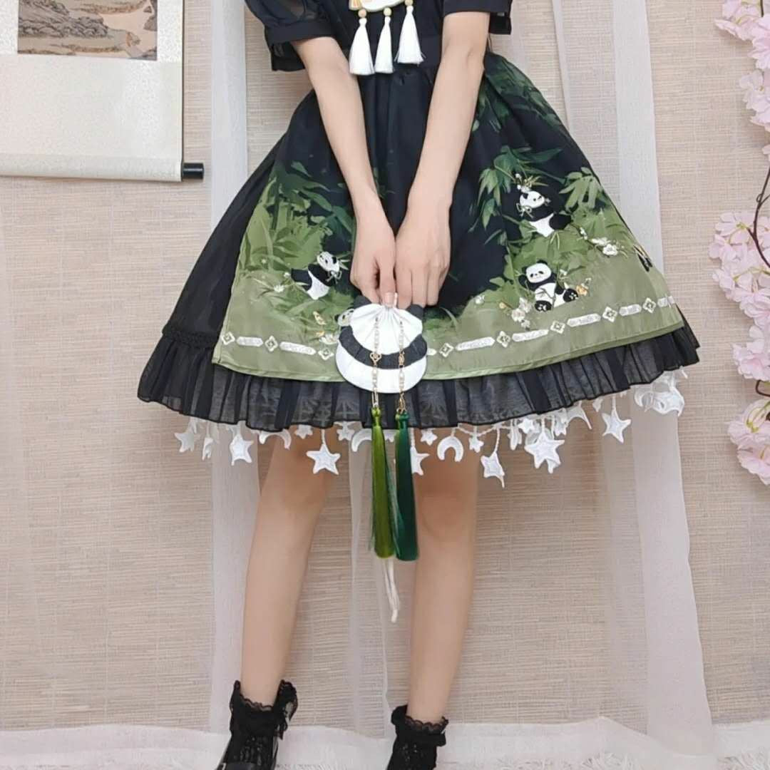 Handgefertigte Panda Geldbörse mit Hanfu Accessories