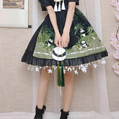 Handgefertigte Panda Geldbörse mit Hanfu Accessories