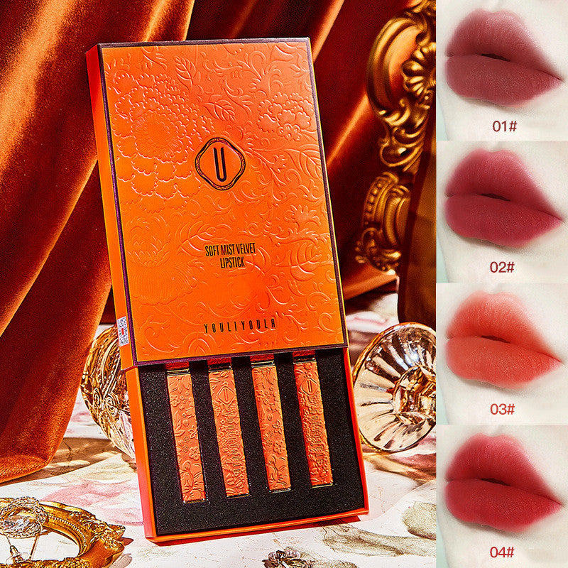 Matter Lippenstift in Orange als 4er Set oder Einzelnd